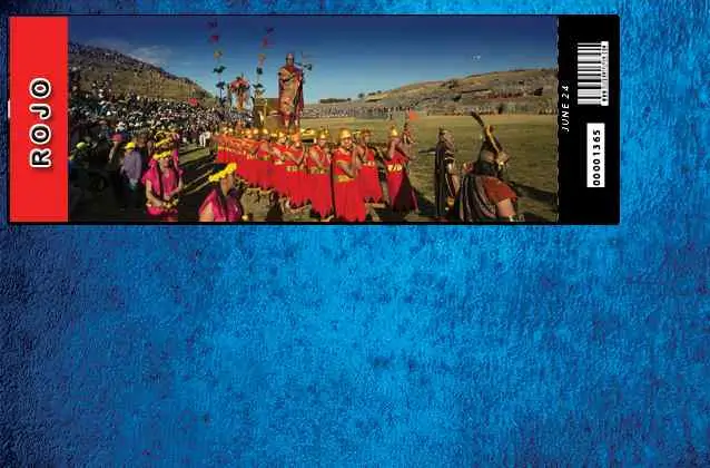 Boleto Inti Raymi 2026. Sección roja.